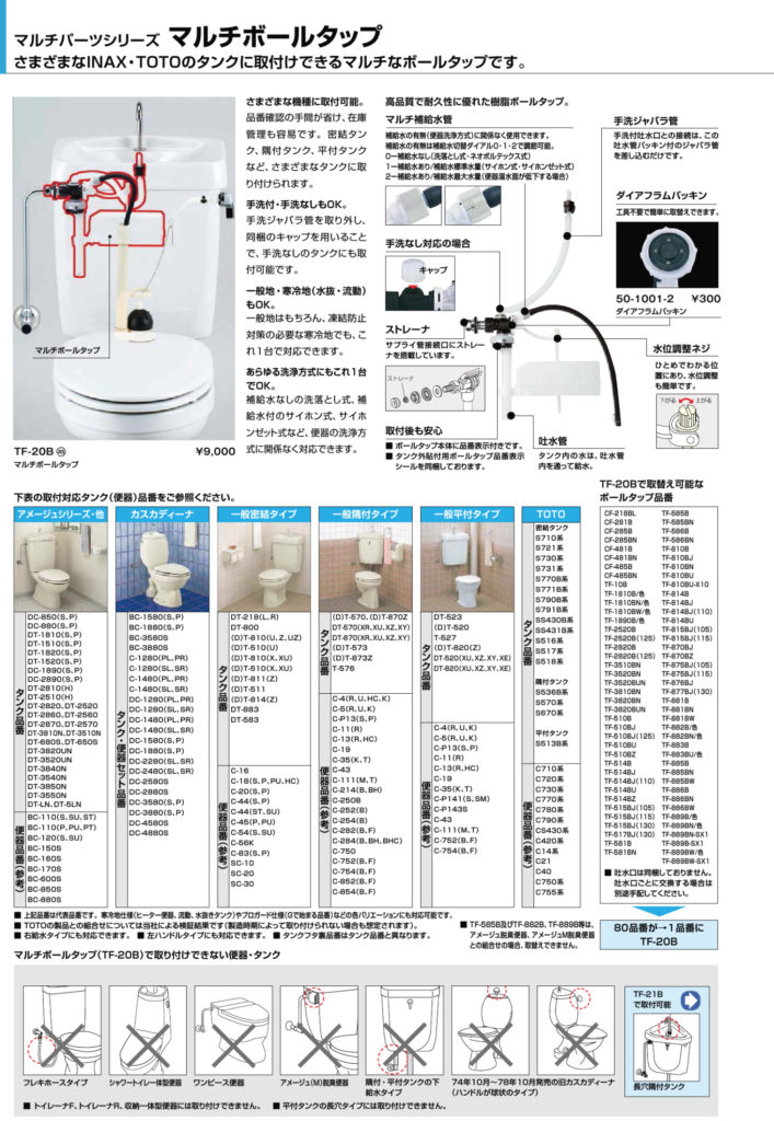 トイレタンク、ボールタップ交換の価格 リフォームショップかいてき株式会社｜LIXILリフォームネット登録店